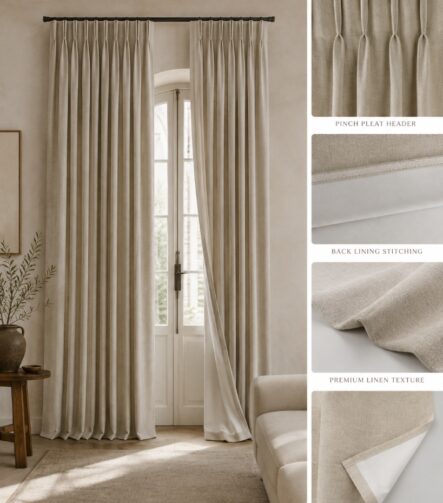 84 Inch Blackout Curtains — hung at a window