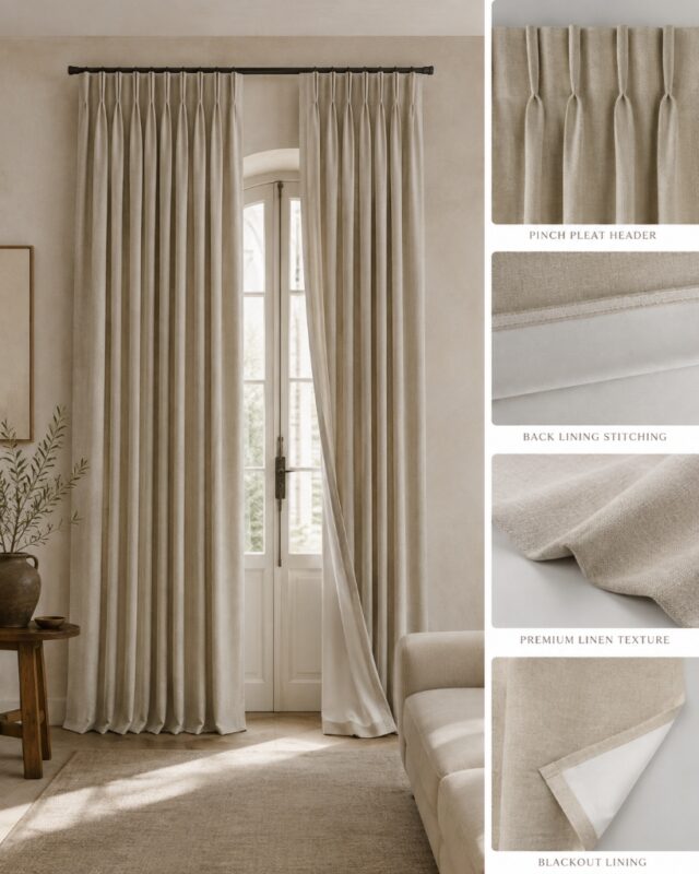 84 Inch Blackout Curtains — hung at a window