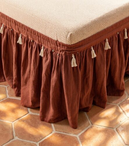 Adjustable Bed Skirt — fitted to a bed base