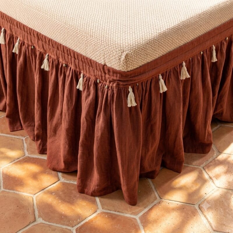 Adjustable Bed Skirt — fitted to a bed base