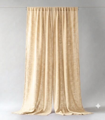Belgian Flax Linen Curtains — hung at a window