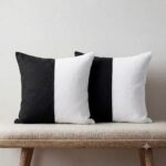 Black and White Throw Pillows — on a sofa