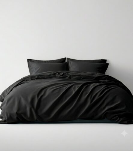 Black Bed Sheets — styled on a neatly made bed