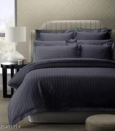 Black Duvet Cover — on a styled bed