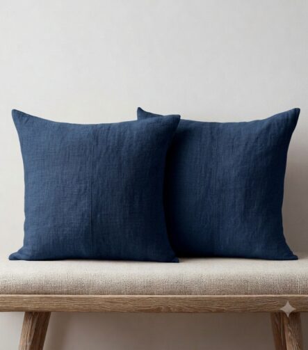 Blue Throw Pillows — on a sofa