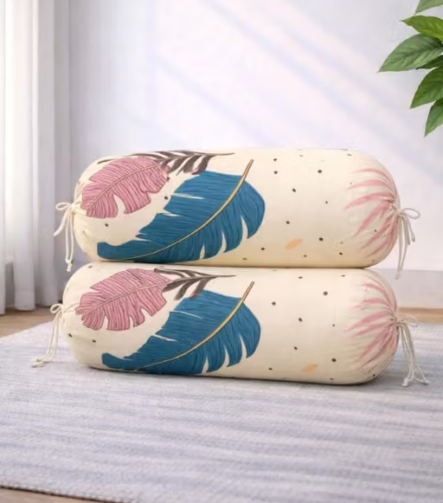 Bolster Pillow Cover — on a sofa