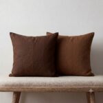Brown Throw Pillows — on a sofa