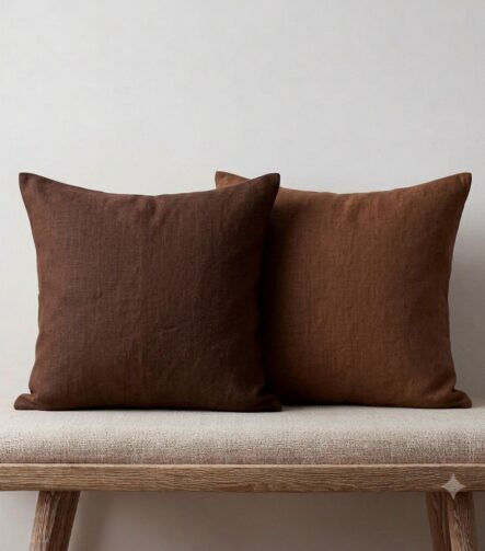 Brown Throw Pillows — on a sofa