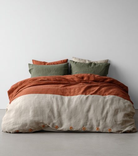 California King Duvet Covers — on a styled bed