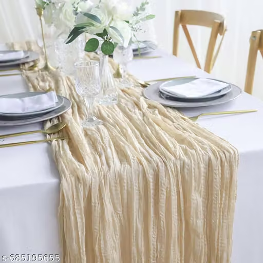 Cheesecloth Table Runner — styled along a dining table