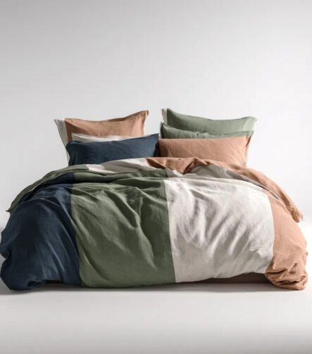 Coastal Bedspread — draped over a bed