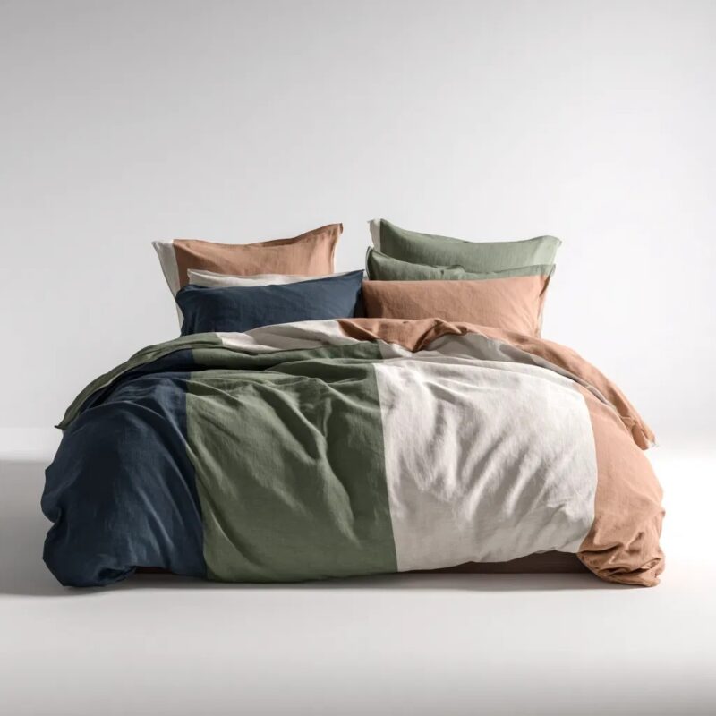 Coastal Bedspread — draped over a bed