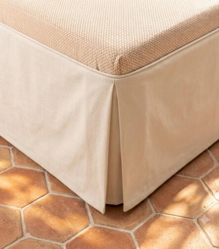 Cotton Bed Skirt — fitted to a bed base