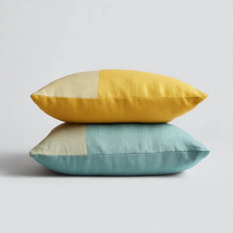 Cotton Pillow Cover — on a sofa