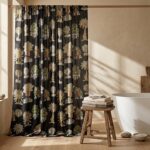 Cotton Shower Curtain — in a bathroom