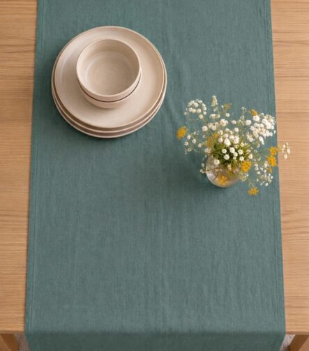 Cotton Table Runner — styled along a dining table