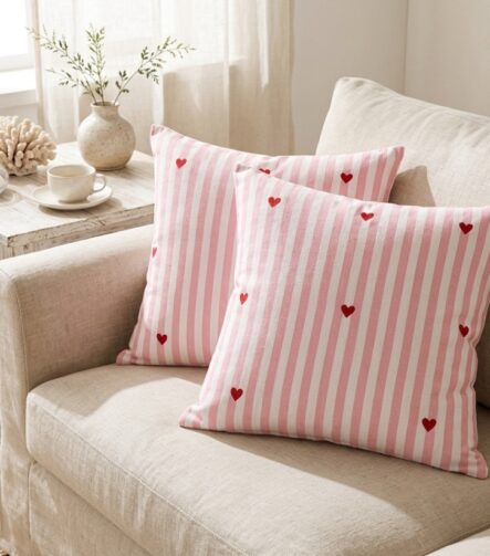 Cotton Throw Pillows — on a sofa