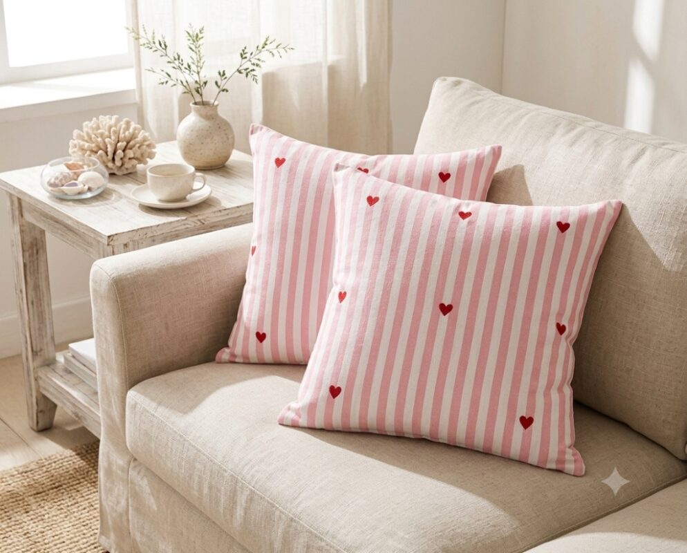 Cotton Throw Pillows — on a sofa