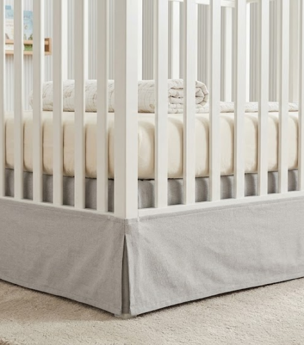 Crib Bed Skirt — fitted to a bed base