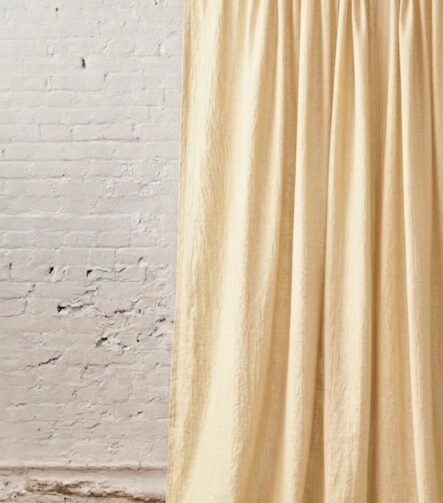 Custom Linen Curtains — hung at a window