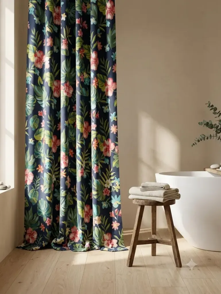 Custom Shower Curtain Custom Shower Curtain — in a bathroom