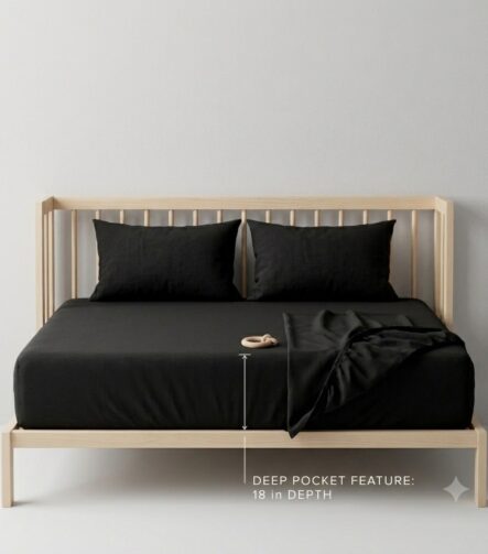 Deep Pocket Bed Sheets — styled on a neatly made bed