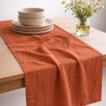 Dining Table Linen Runner — styled along a dining table