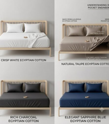 Egyptian Cotton Sheets — styled on a neatly made bed