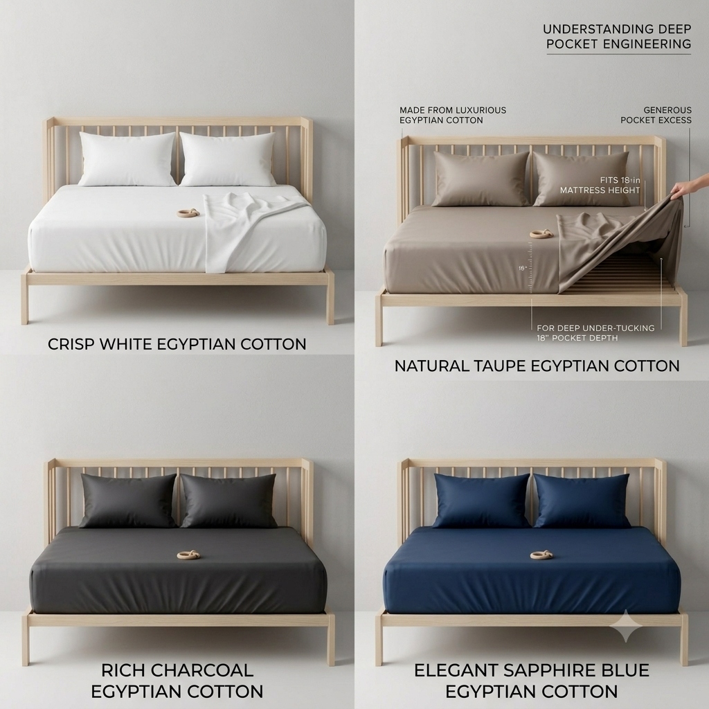 Egyptian Cotton Sheets Egyptian Cotton Sheets — styled on a neatly made bed