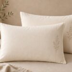 Embroidered Pillowcase — on bed pillows
