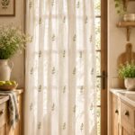 Embroidered Sheer Curtains — hung at a window