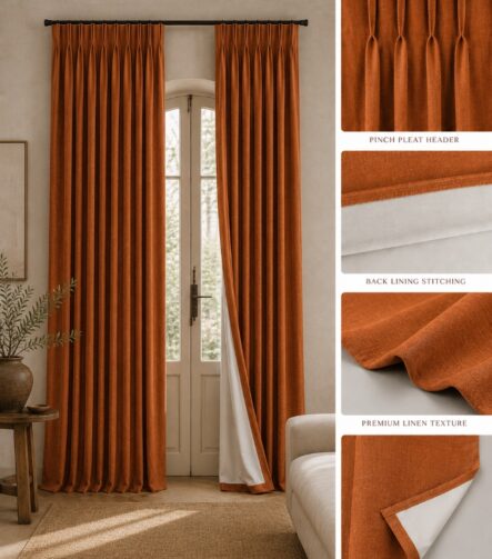 Extra Long Blackout Curtains — hung at a window