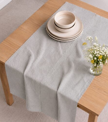 Fall Linen Table Runner — styled along a dining table