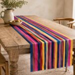 Farmhouse Linen Table Runner — styled along a dining table