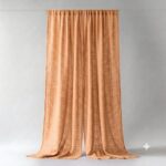 Faux Linen Curtains — hung at a window