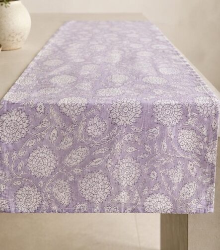 Floral Table Runner — styled along a dining table