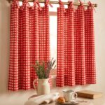 Gingham Cafe Curtains — hung at a window