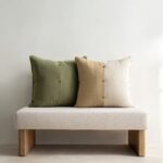 Green Throw Pillows — on a sofa