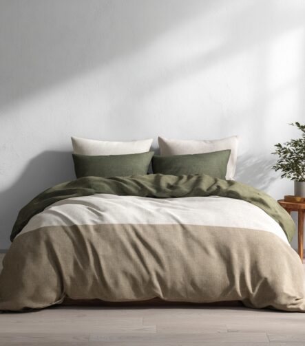 Grey Duvet Cover — on a styled bed