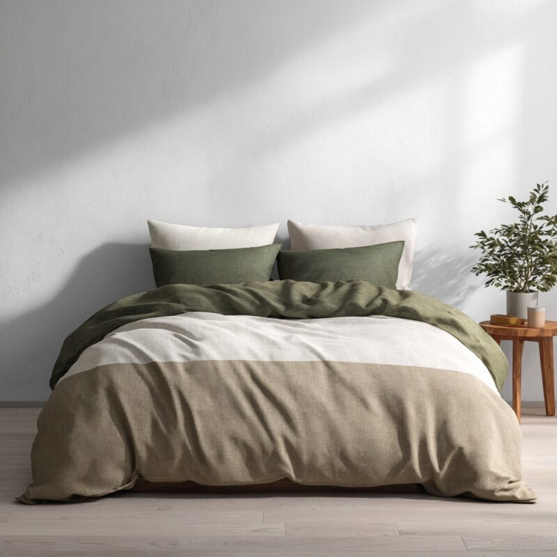 Grey Duvet Cover — on a styled bed