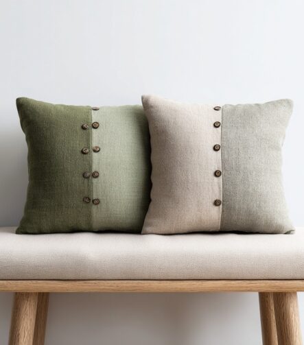 Grey Throw Pillows — on a sofa