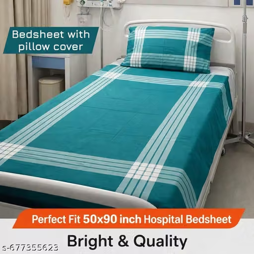 Hospital Bed Sheets — styled on a neatly made bed