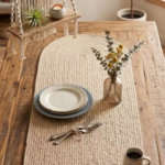 Jute Table Runner — styled along a dining table