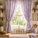 Kitchen Curtain Set — hung at a kitchen window