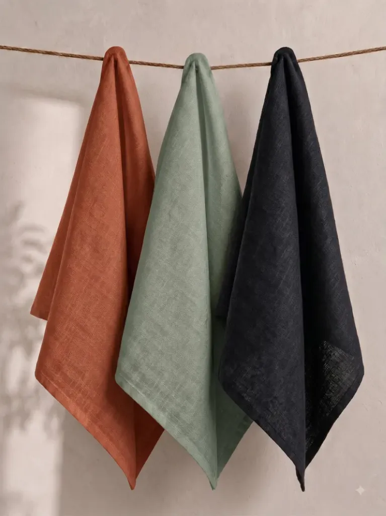 Kitchen hand towels 450 gsm cotton looped terry face bar-tacked loop by sink
