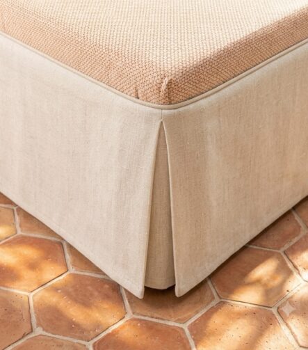 Linen Bed Skirt — fitted to a bed base