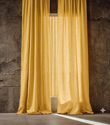 Linen Curtains — hung at a window