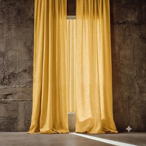 Linen Curtains Linen Curtains — hung at a window
