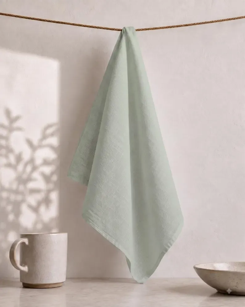 Linen Kitchen Towels Stonewashed Linen Kitchen Towels — in a kitchen setting