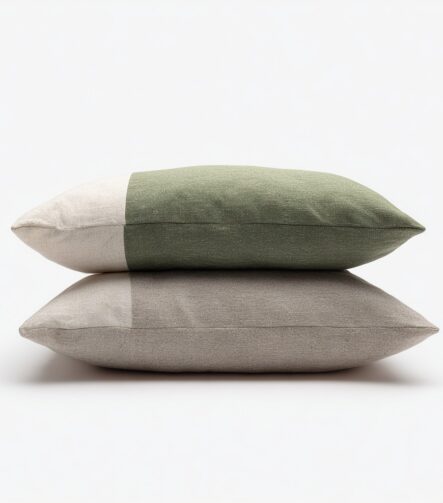 Linen Pillow Cover — on a sofa